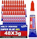 48 x 3g Super Glue Gel, Quick Dry, Thick Formula, All-Purpose Instant Bond
