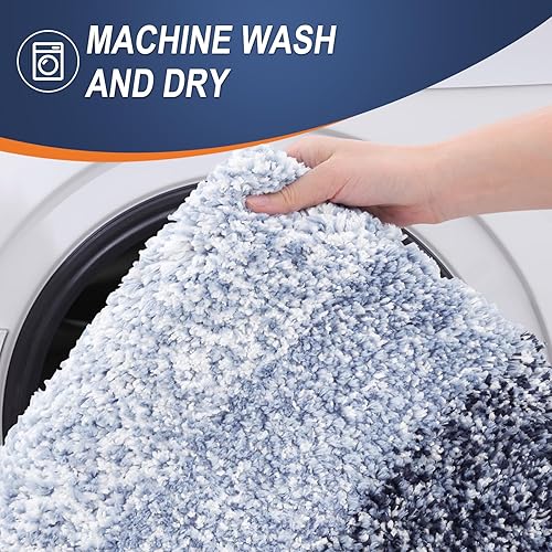 Miniatura 8 de OLANLY Juego de 2 alfombras de baño y alfombras de baño ombré, tamaño de alfombra de baño 24 x 16 pulgadas y alfombra de baño de 30 x 20 + 24 x 20