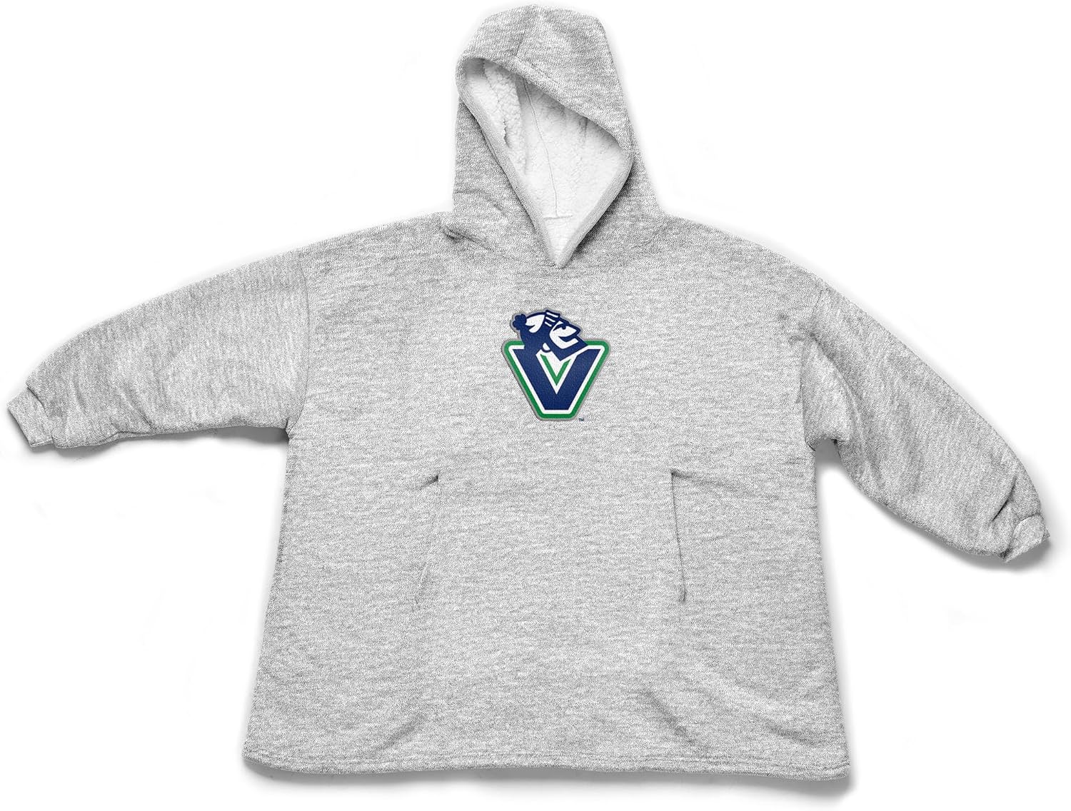 Northwest NHL Vancouver Canucks Hoodler Oversized Sherpa Pullover, Plush Wearable Blanket Sweatshirt, Soft Fleece with Front Pocket and Logo, One Size Fits Most