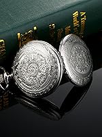 Vista 6 de Reloj de bolsillo de cuarzo para hombre con esfera negra y cadena