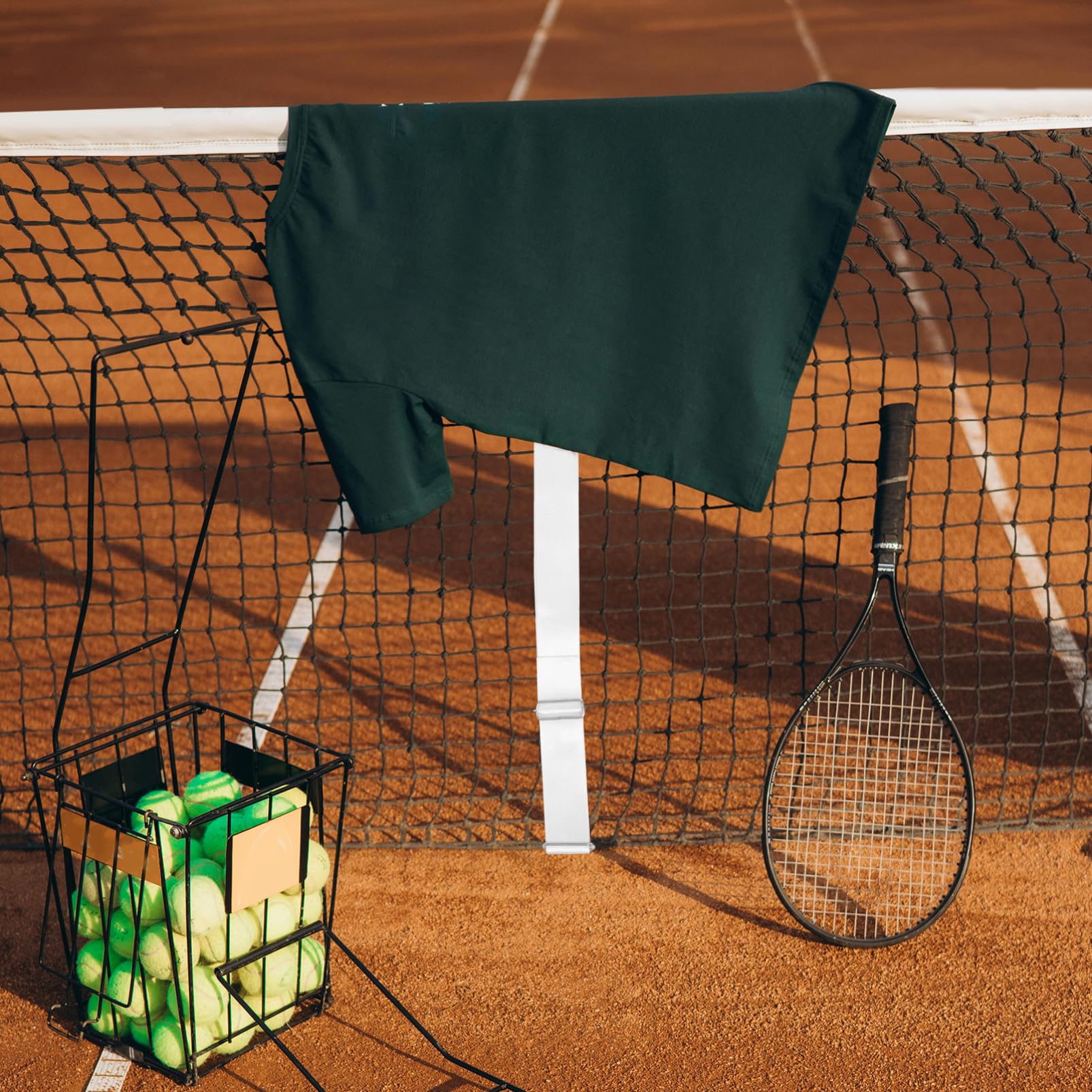 Toddmomy 4 Stück Tenniszubehör Tennisnetzseil Tennis-Mittelnetzgurt Tennisnetzzubehör Sport-Tennisnetz zentriert Seil praktischer Tennisnetzgurt Netzmittelgurt Nylon Weiß