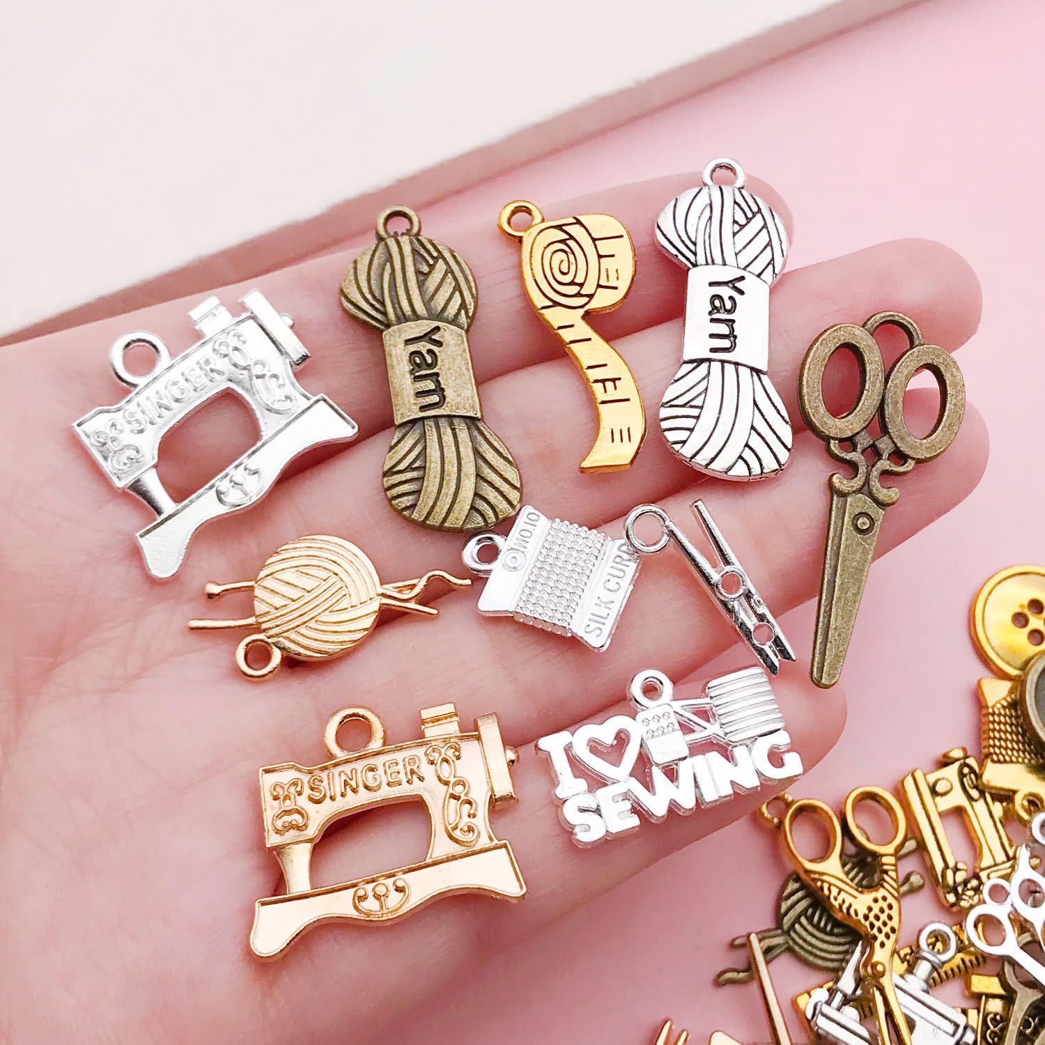 Mixed Style sewing Machine Series Charms for DIY Jewelry Bracelet Necklace Earring Keychain Craft Accessory Mother's Gift 100 PCS - Image 5