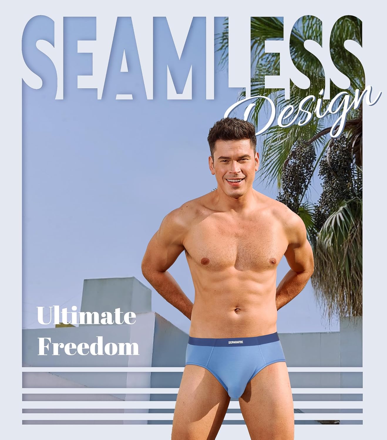 Separatec Men's Briefs Rayon Made from Bamboo Breathable Seamless Underwear Dual Pouch Comfort Underwear for Men 4 Pack - Image 2