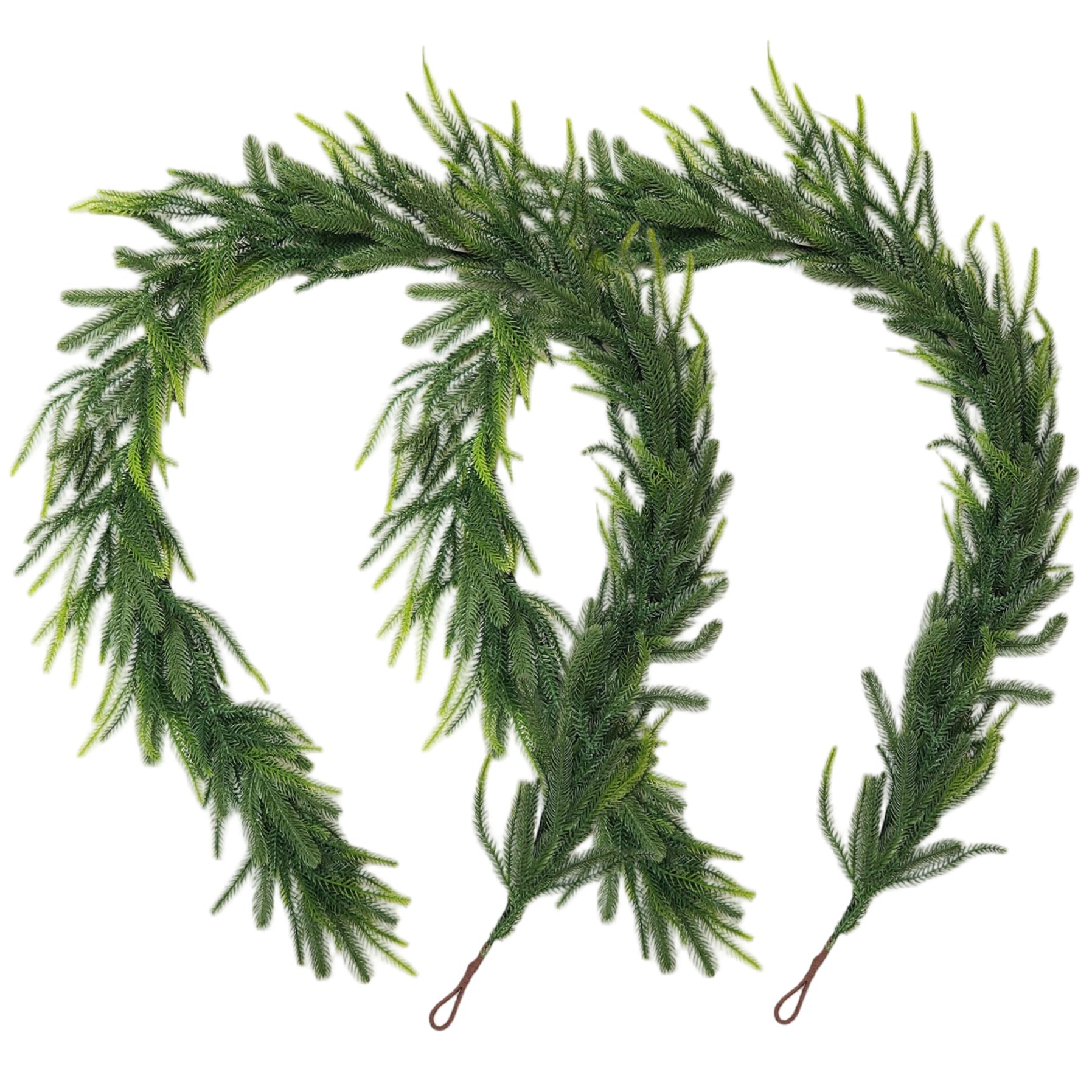 Guirlande de pin Norfolk Noël suspendu réaliste 2pcs 6 pieds pour maison