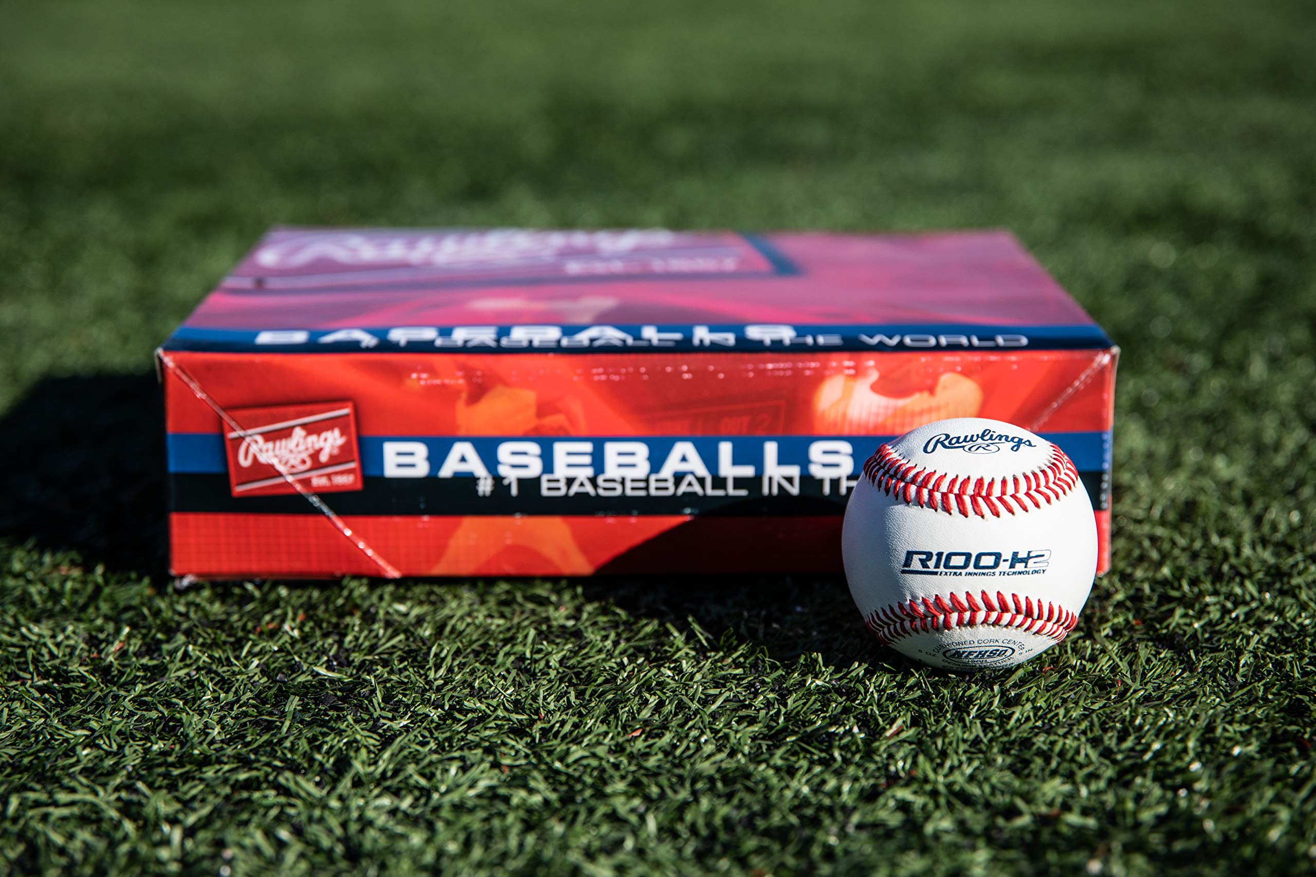 RAWLINGS Baseball Balls Baseballs NFHS NOCSAE-Pelotas de béisbol para Escuela Secundaria, Costura elevada, 12 Unidades, R100-H1, Unisex Adulto
