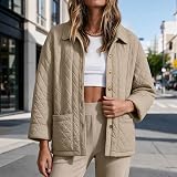 fartey Plus Size Quilted Jacket Button Down – product photo 7 of 7