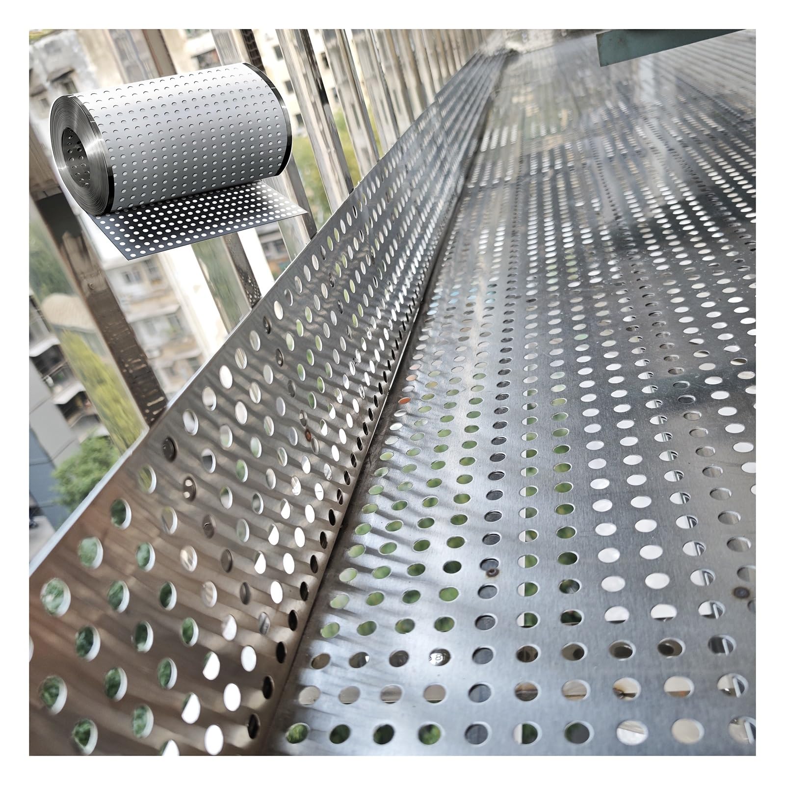 AYUWQZX Stainless Steel Perforated Sheet, 304 Stainless Steel Perforated Sheet Multiple Sizes(W45*L500cm/W17.7*L196.8in)