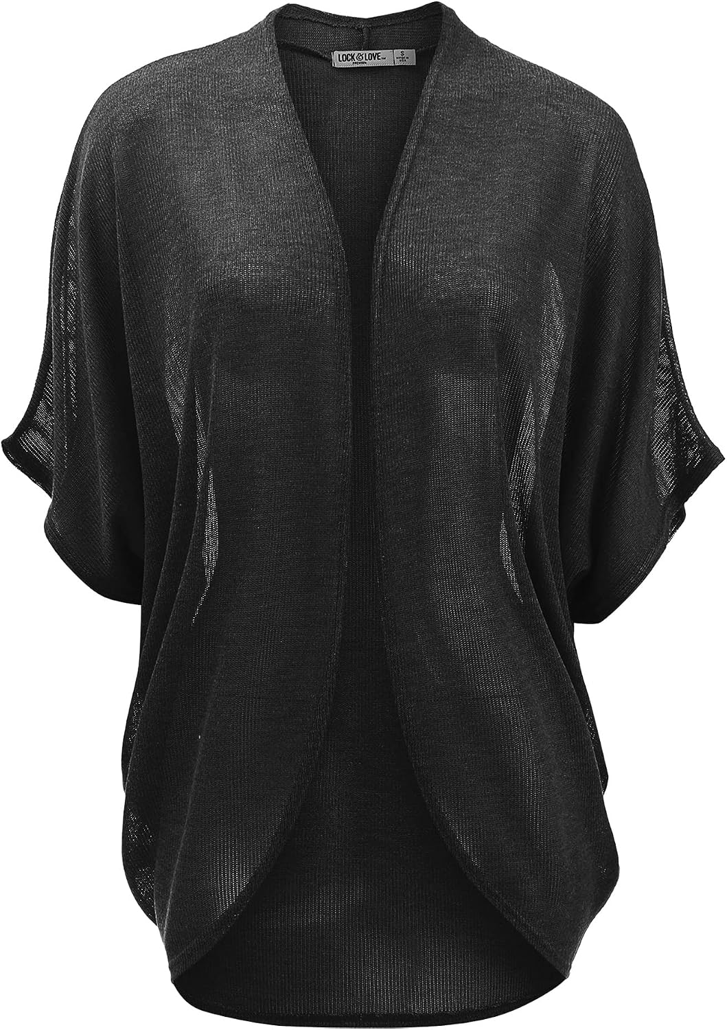 Lock and Love Kimono Style Women's Short Sleeve Open-Front Batwing Cardigan Loose fit