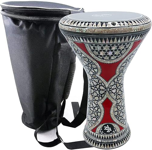 Miniatura 53 de El 17.5 pulgadas de Zaza Percussion de madreperla egipcia Darbuka Doumbek (orquídea azul) Azul Orquídea,Fuerte negro,Negro (Black Master),Negro