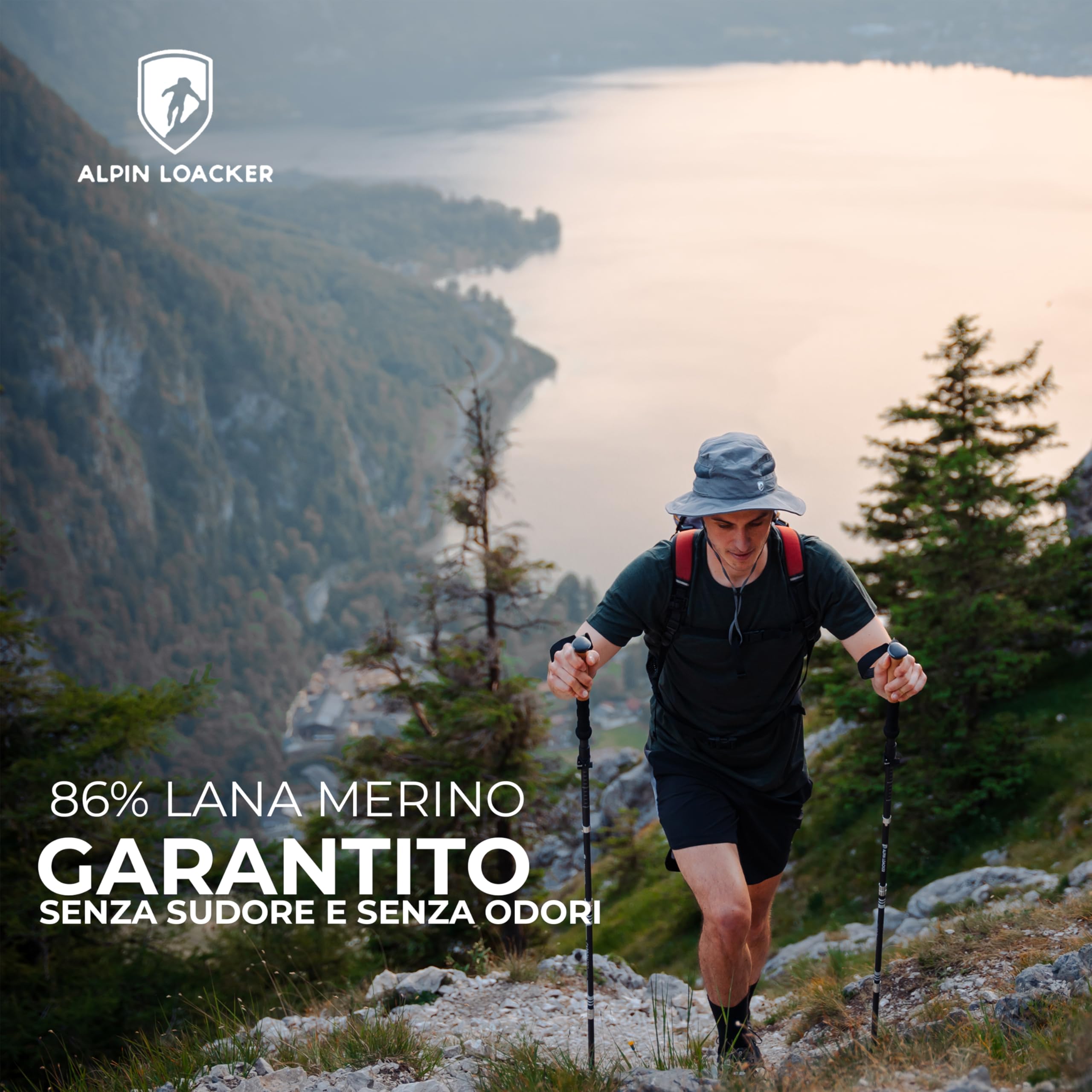 ALPIN LOACKER T-Shirt Uomo in Lana Merino - Maglietta Termica a Manica Corta per Sport e Outdoor