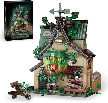 Vziimo Horror House Building Set, Cannibal Flowers House with Openable Mouth Model Kit, Horror Village Town Architecture Kit, Collectible Gift for Teens Adults 14+ 1128 PCS
