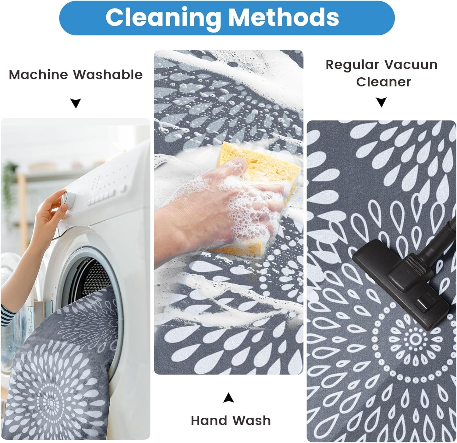 StepRite Runner Rug 2 x 6 ft, Washable Rugs, Hallway Runner Rugs, Kitchen Runner Rug Non Slip, Soft Runner with Rubber Backing for Kitchen, Hallway, Laundry, Bedroom, Living Room - Image 4