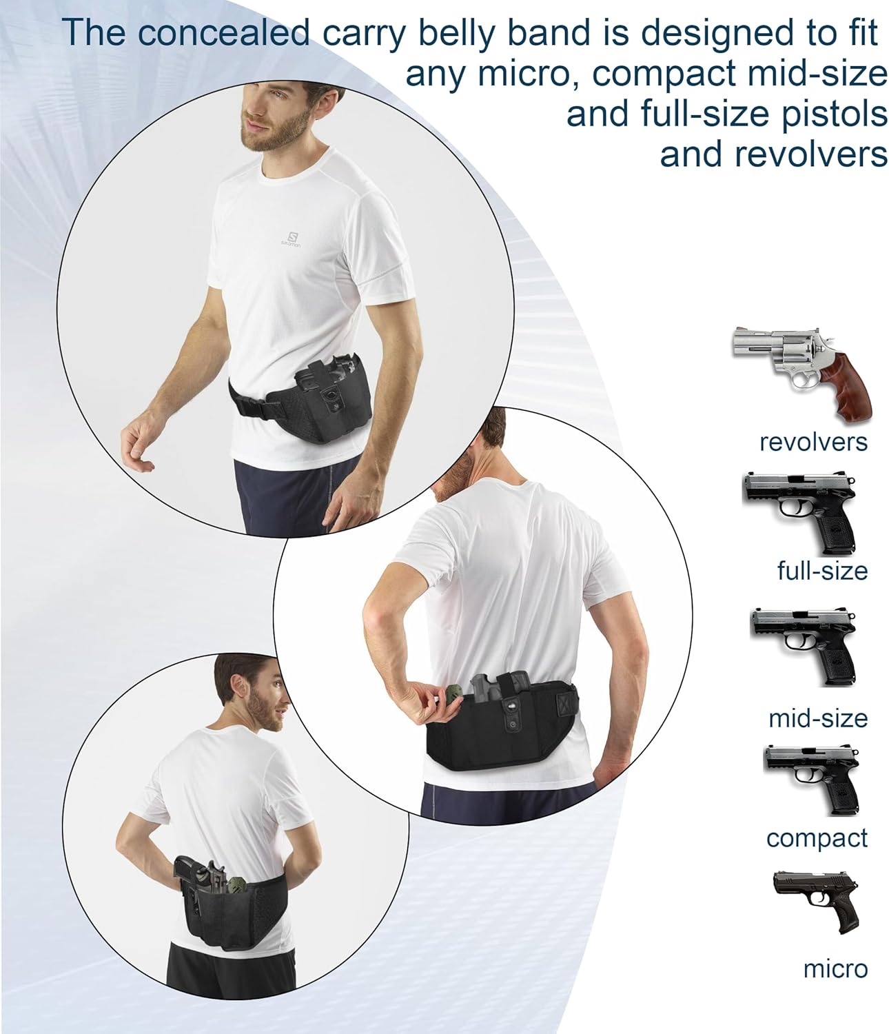 Belly Band Holster for Men,Secure Conceal Carry for Women,Comfort Gun Holster,IWB fits Glock,Sig Sauer P365,Smith & Wesson, Bodyguard, M&P Shield,Ruger, and More - Image 5
