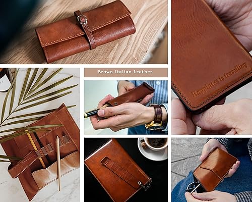 Miniatura 5 de Hoja de cuero curtido vegetal de grano completo cuadrado de 0.047-0.063 in (3-4oz) de grosor para manualidades de cuero (6 x 12 pulgadas, coñac)