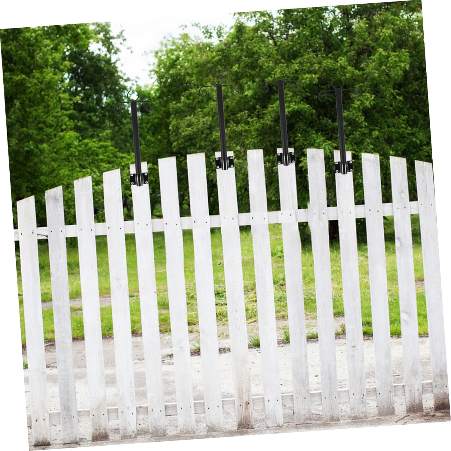 1set Outdoor String Light Support Poles Heavy Duty Hanging Rods for Bird Feeders and Garden Decor Sturdy and for Patios Decks and Fences