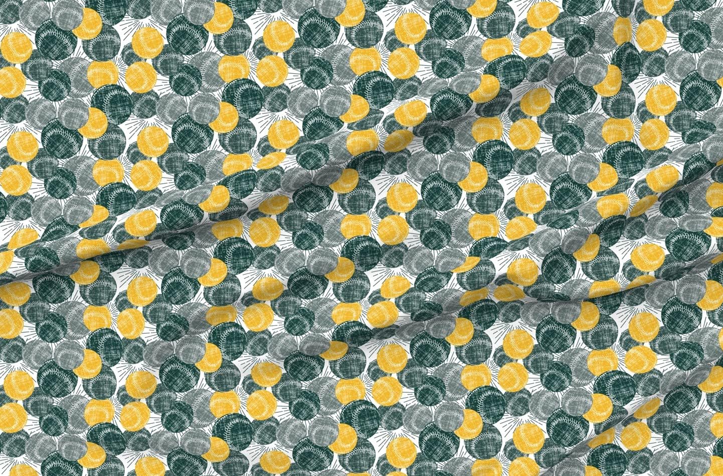 Spoonflower Fabric - Baseball Printed on Organic Cotton Sateen Fabric by The Yard - Sewing Quilting Apparel Home Decor