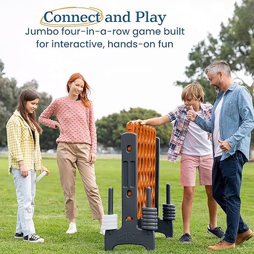 Miniatura 43 de ECR4Kids ELR-12507 - Juego Jumbo de 4 en fila, juego de patio trasero para niños, para interiores o exteriores, divertido juego para adultos
