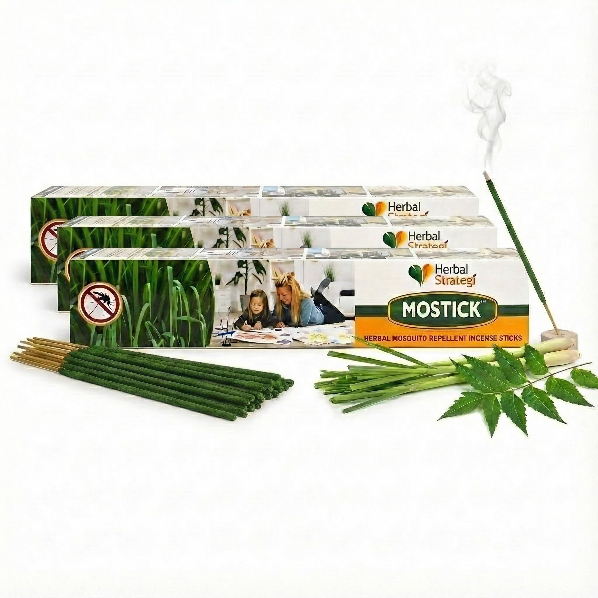 Mostick Herbal Mosquito Repellent Incense Stick, 40 Sticks (Pack Of 3)