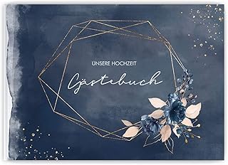 Gästebuch Hochzeit | 104 Seiten | 52 Blatt | Hardcover DIN A4 quer | mit Fragen für die Gäste | Hochzeitsgästebuch Hochzeitsalbum (Watercolor Breeze)