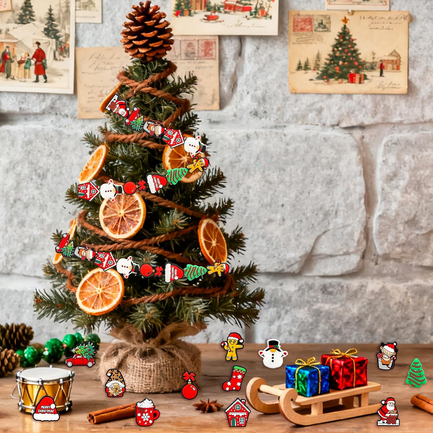 FYSUIMU Christmas Silicone Focal Beads Xmas Tree Santa Claus Gingerbread Snowman Gnome Mixed Loose Rubber Beads for Winter Holiday DIY Crafts Pen Keychain Making Accessories, 12Pcs - Image 6