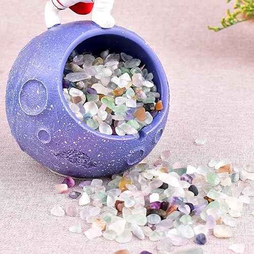 Miniatura 9 de Chips de cristal de fluorita pulido, 200 unidades, 0.3 pulgadas, 10 onzas, piedras de cristal de mar trituradas, piedras curativas de cristal de