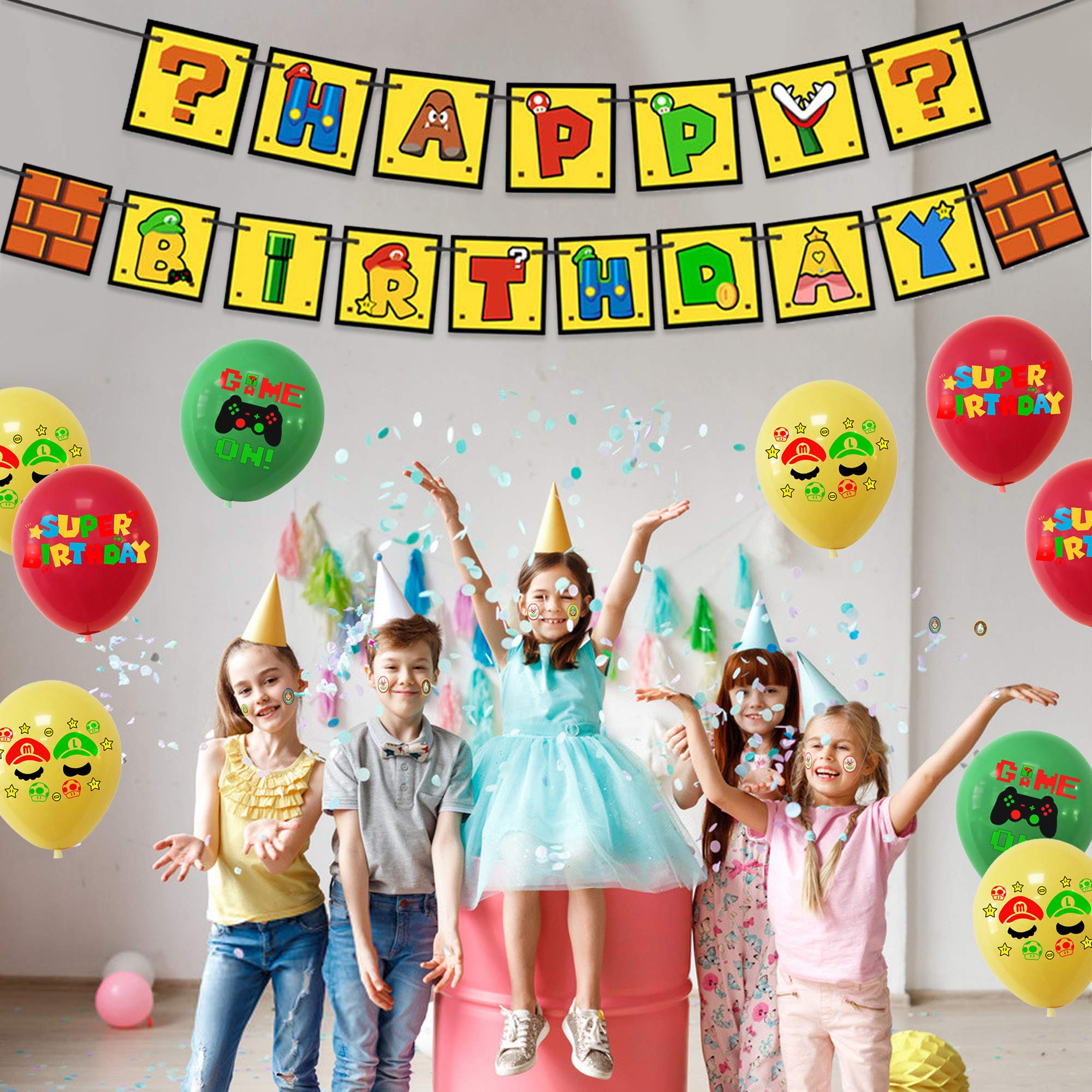 Daohexi Super Mario Party Supplies Super Mario Happy Birthday Banner