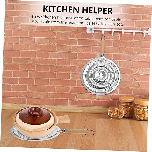 Miniatura 6 de 2 almohadillas aislantes para cocinar con mango de madera para máquina de café expreso y uso de mesa para proteger superficies de utensilios de