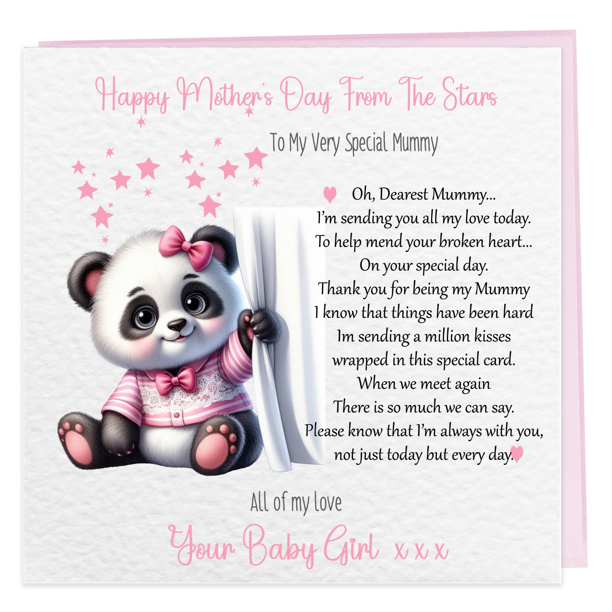 Heavenly Mother's Day Card, Baby Boy Elephant Design, Sentimental Memorial Greeting Card (Mummy from a girl)