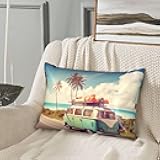 Satin Pillowcase for Hair and Skin, Summer Road Trip Pillow Cover Queen Size 20x30 Inch Soft Smooth Breathable Cooling Silky Pillow Cases with Hidden Zipper, Gifts for Women Men