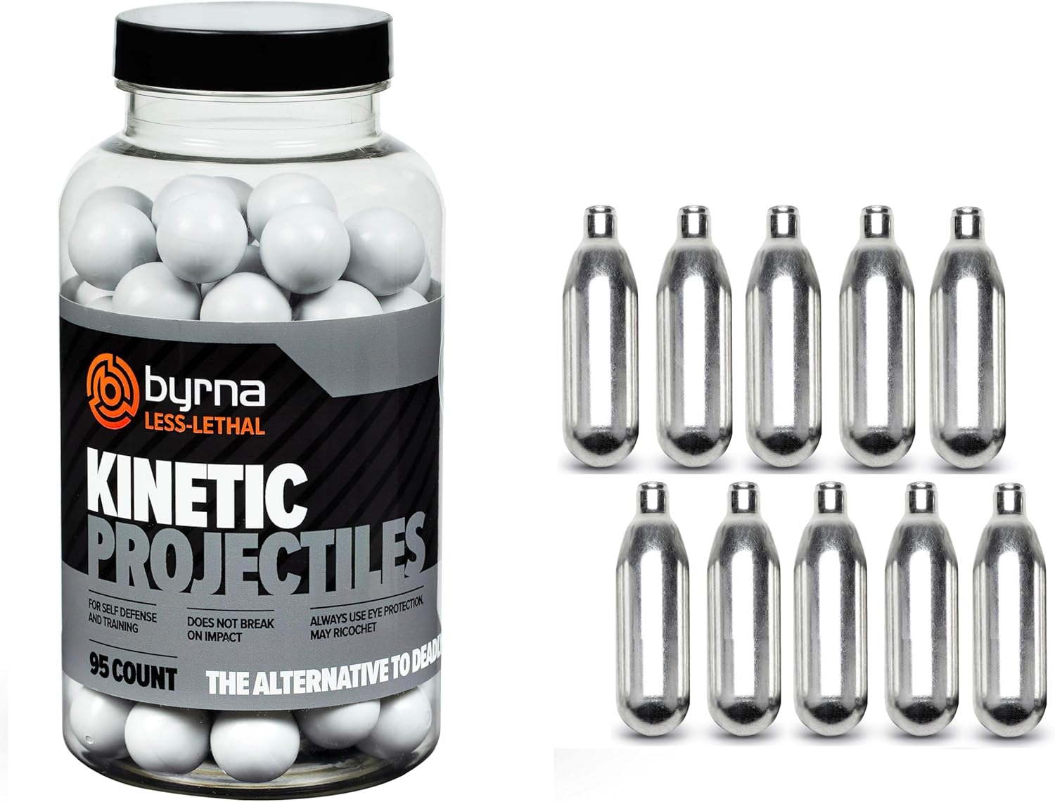 Byrna SD Accessories Bundle - 95 Count Kinetic Projectiles & 10 Count CO2 Cartridges for Byrna SD Launchers