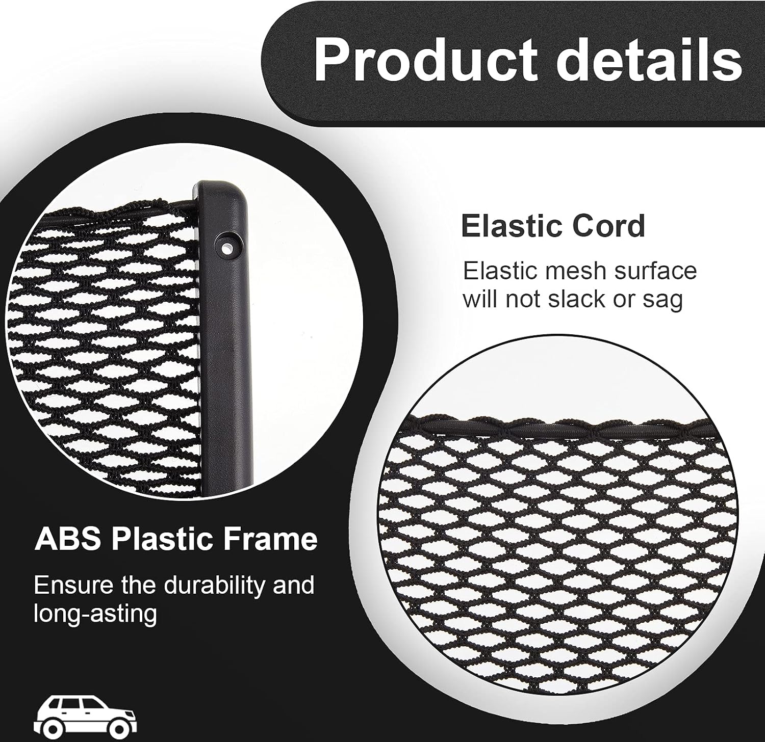 Frienda 2 Pcs Boat Storage Net Bag, ABS Plastic Car Framed Mesh Net Holder, Phone & Cargo Organizer with Screws for Auto, Rv, Boat, Pontoon, Truck Pocket Storage (9 x 4 Inch)