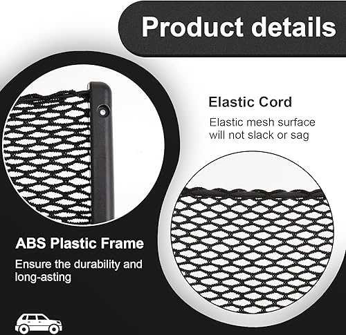 Miniatura 3 de Almacenamiento para el vehículo o la autocaravana, estructura de plástico ABS, malla para organizar el automóvil, bolsa de red, soporte, bolsillo