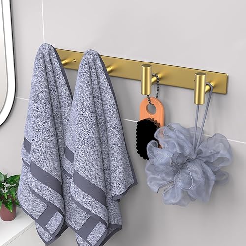 Vista 60 de VAEHOLD - Ganchos de pared para colgar abrigos, perchero con 6 ganchos dobles para colgar toallas, sombreros, batas, bolsas y llaves, para baño