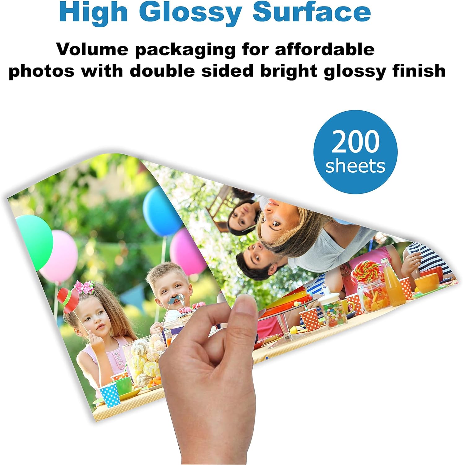 200 Sheets Double Sided Photo Paper Glossy 8.5x11 54lbs Inkjet for Dye Ink 200Gsm Value Bulk Pack Picture 8.5 x 11 9.5Mil for Inkjet Printing Printer (200sheets, 8.5x11)