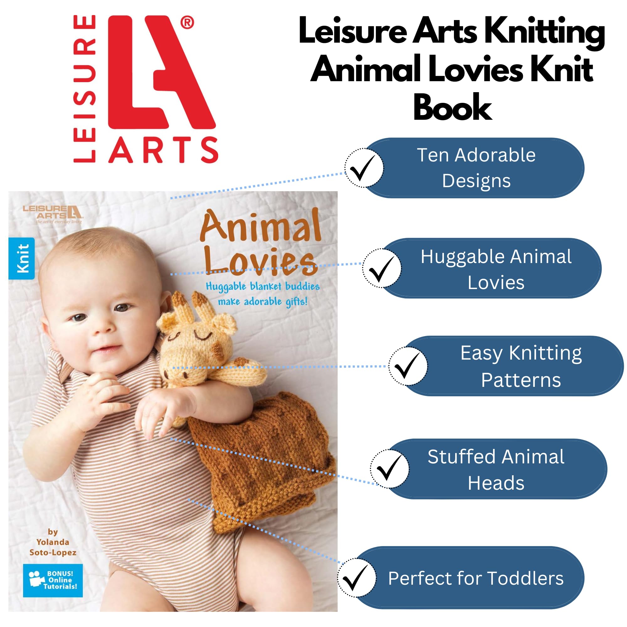 Leisure Arts Animal Lovies Knitting Book - Knitting Patterns, Step-by-Step How-To Guide, Knitting Projects & Techniques for Beginners and Experienced Knitters - Image 2