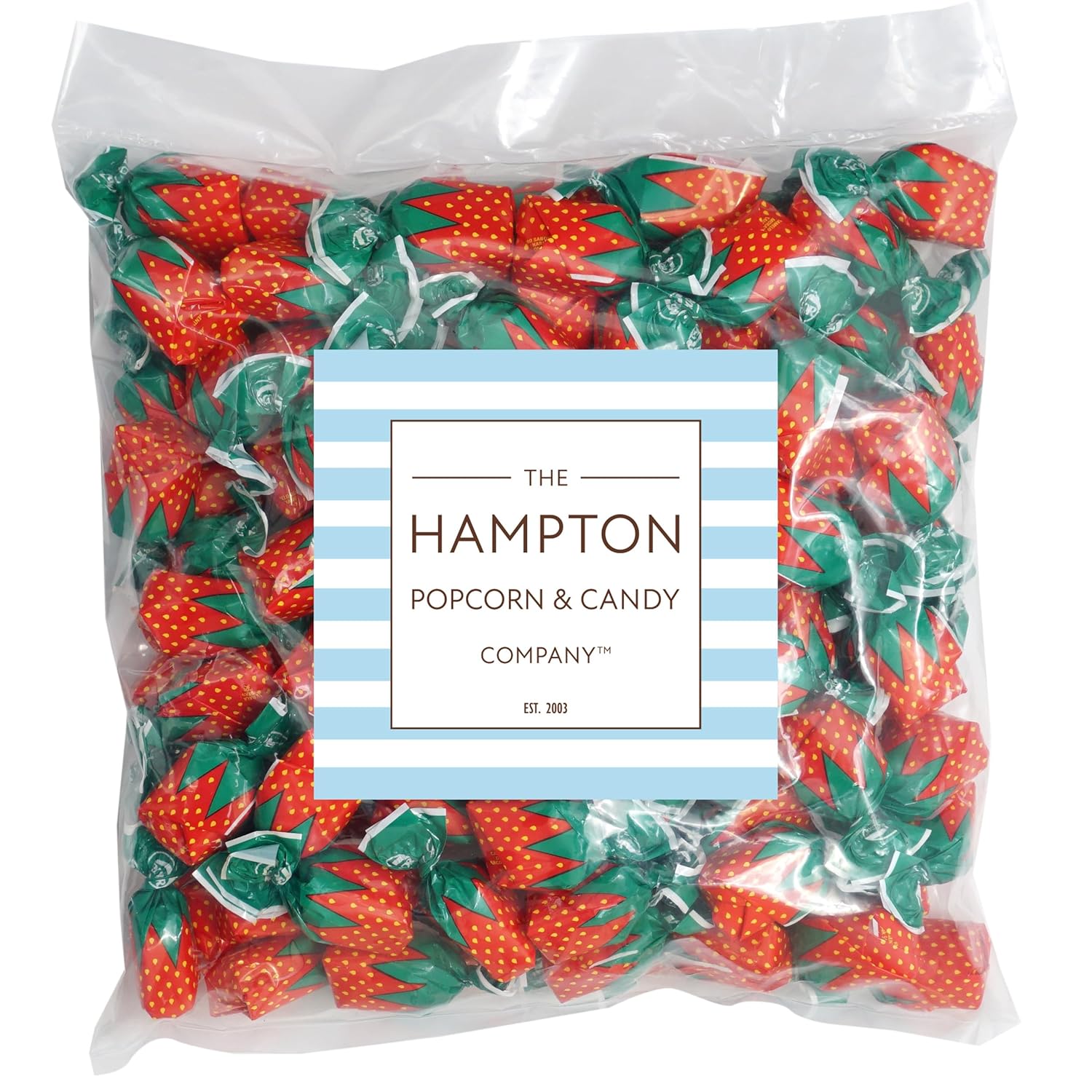 Strawberry Bon Bons Hard Candy, 5 Pound (Approx. 375 pcs.), Arcor Strawberry Candy Individually Wrapped, Strawberry Candy, The Hampton Popcorn & Candy Company