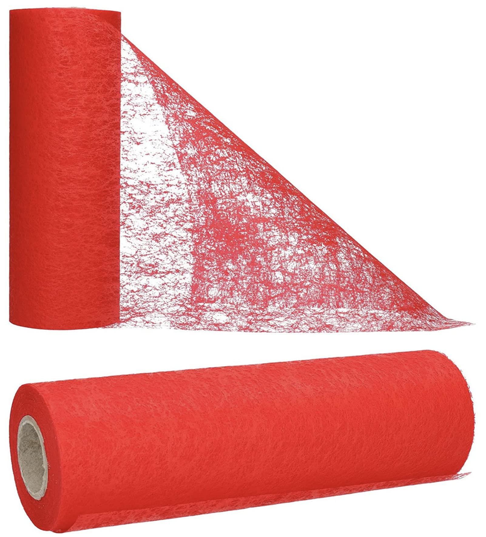 AmaCasa Camino de mesa rojo (17,5 cm x 25 m) – Cinta de fieltro de alta calidad para decoración de mesa elegante en bodas, cumpleaños y ocasiones especiales