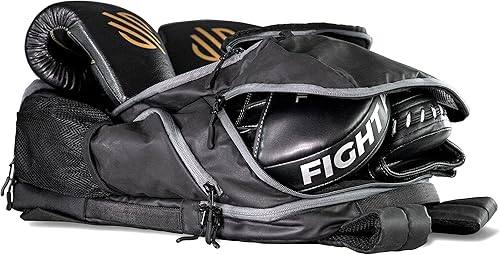 Miniatura 5 de Sanabul Combat Gear Pack - Mochila deportiva para gimnasio, con varios compartimentos, Jiu Jitsu y bolsa de boxeo, color negro y gris