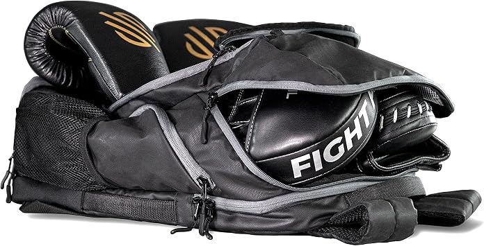 Sanabul Combat Gear Pack Sports Backpack Gym Backpack for Men Multi-Compartment Jiu Jitsu and Boxing Bag- Black/Grey
