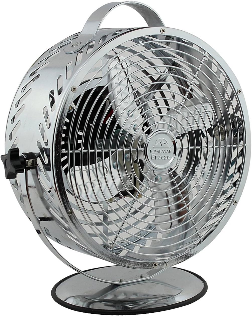 Himalayan Breeze HBM-7015A12 Unique Rotatable Silver Desk Table Fan, Chrome