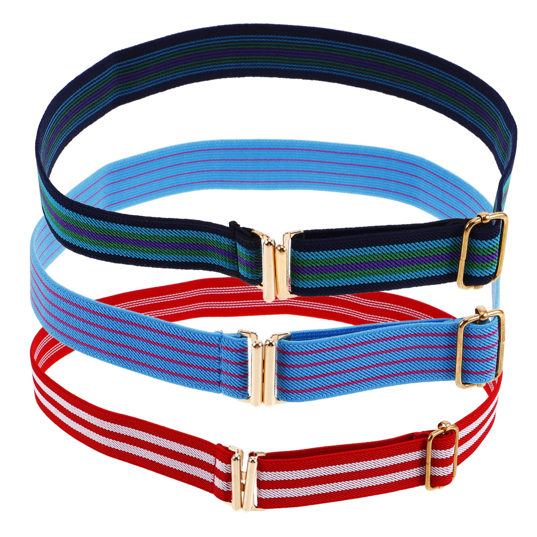 Healeved Elastic Children's Belts 3 Pack Adjustable Stretchy Waist Belts for Boys Girls Toddlers Safe Buckle Fabric Multicolored Random