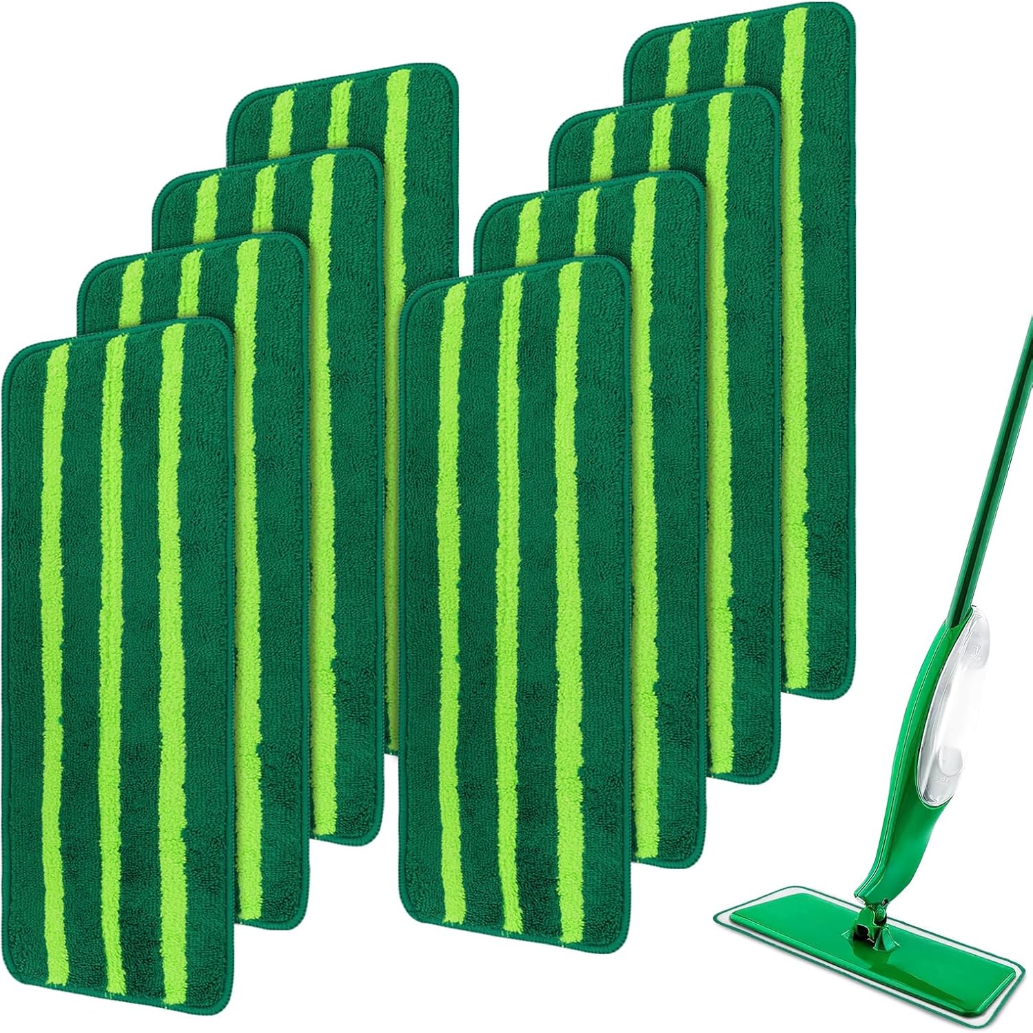 Mop Head Replacement for Libman Freedom Spray Mop - Washable Reusable Wet & Dry Cleaning - Microfiber Spray Mop Pads Refill for Multi-Surface Floor -12 Pack (Green）