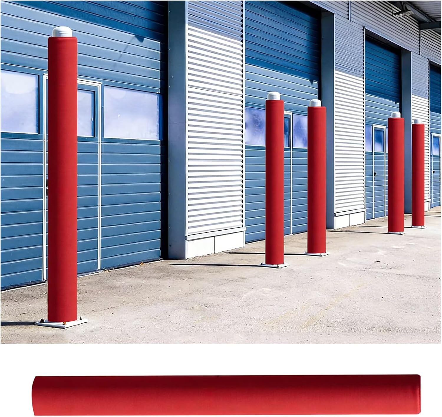 Universal Fit Basketball Pole Pads - Heavy Duty 4ft Safety Padding for 2.4"-8.7" Round/Square Poles | Weatherproof Garage & Playground