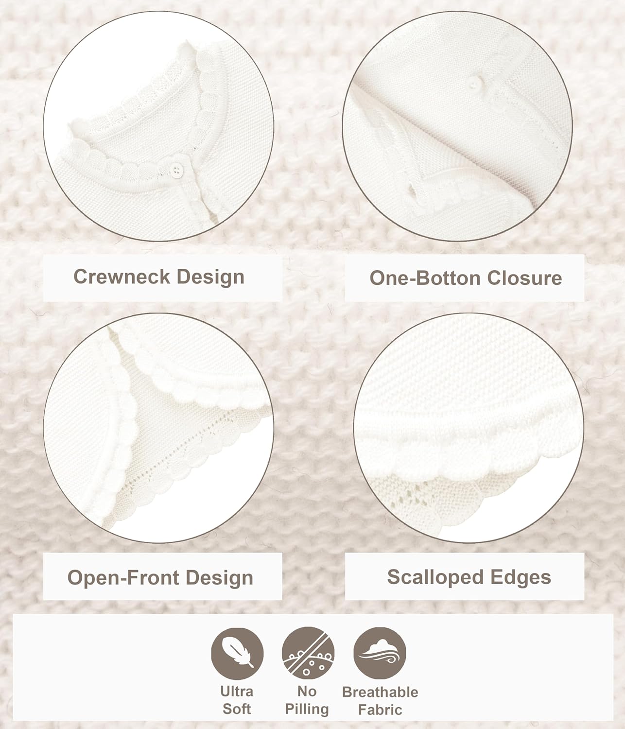 Lilax Girls' Long Sleeve Cardigan Knit Button Closure Bolero Shrug - Image 2