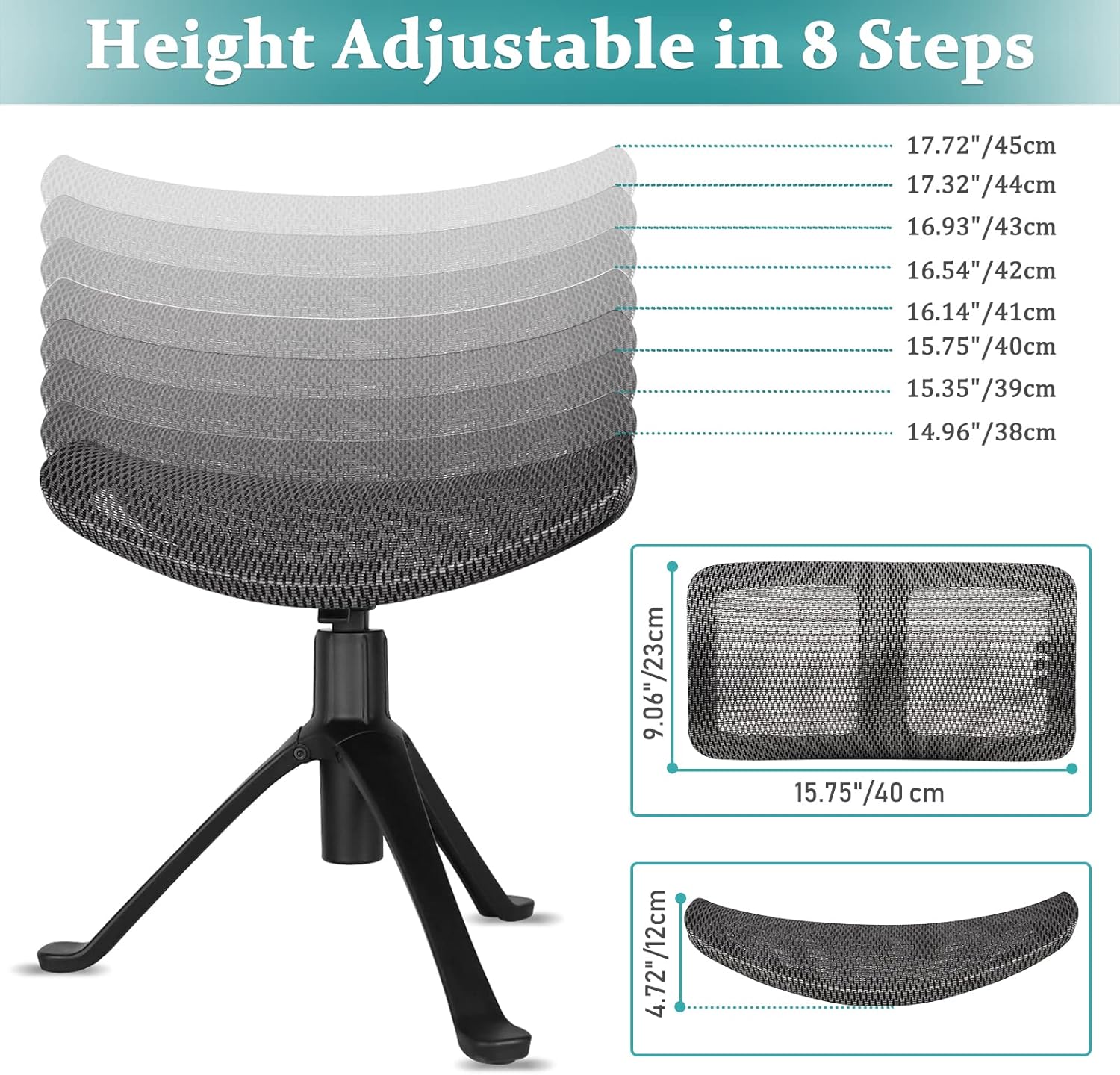 Lilithye Footrest for Desk Adjustable Height 2-in-1 Function Rotatable Ergonomic Under Desk Footrest Ottoman Stool Rolling Leg Rest for Home Office (Gray)