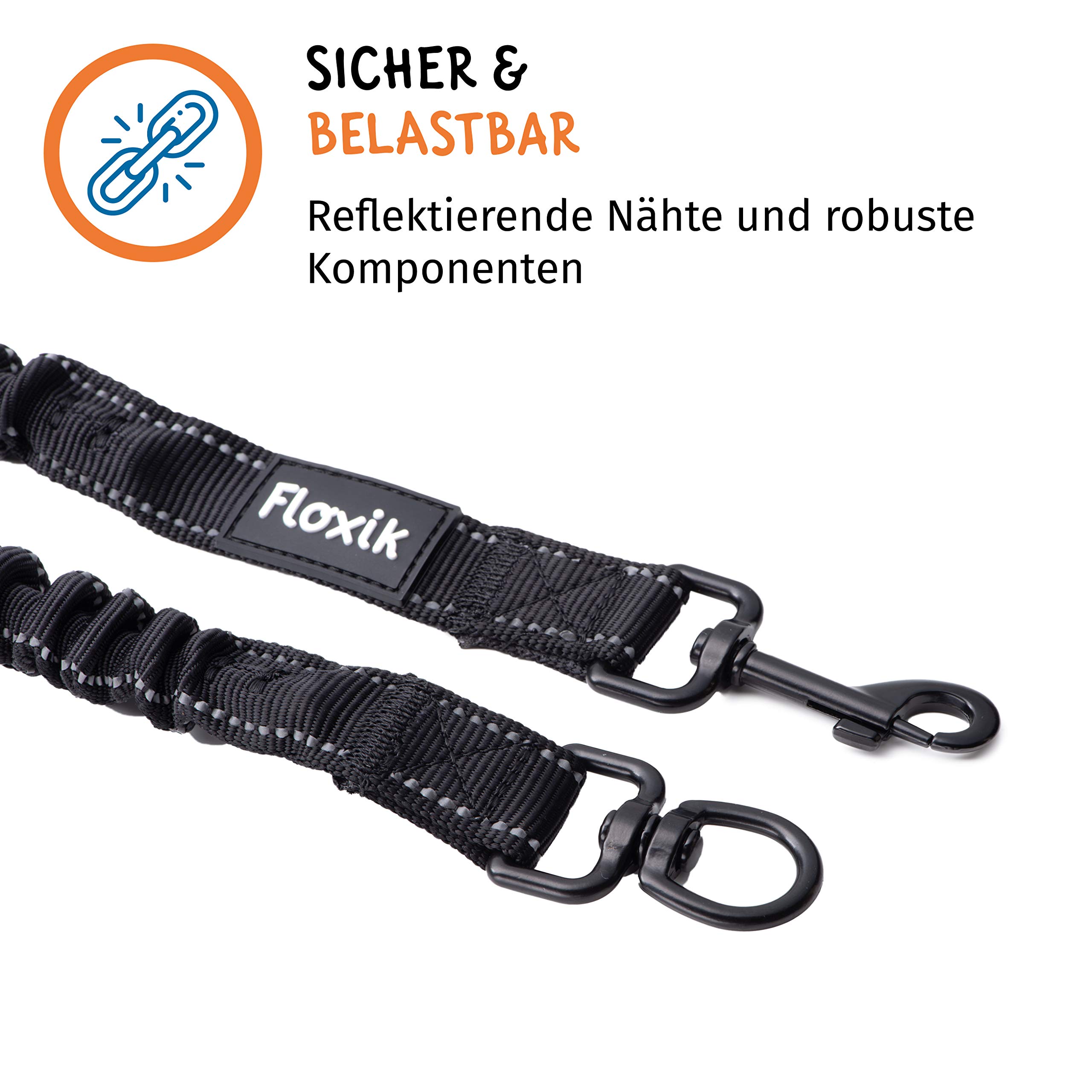 Floxik Ruckdämpfer Hund klein | stark | Elastische, leichte Leinenverlängerung für jede Hundeleine - ideal zum Spazierengehen, Joggen und Radfahren