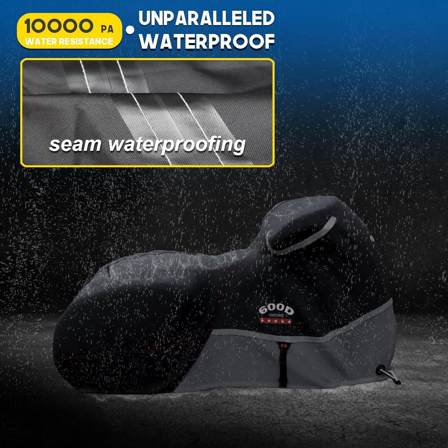 Funda para Motocicleta 600D Resistente para Todas Las Estaciones, Universal, Impermeable, protección Solar al Aire Libre, Duradera, Reflectante Nocturna y Cubierta de vehículo XXL de 96