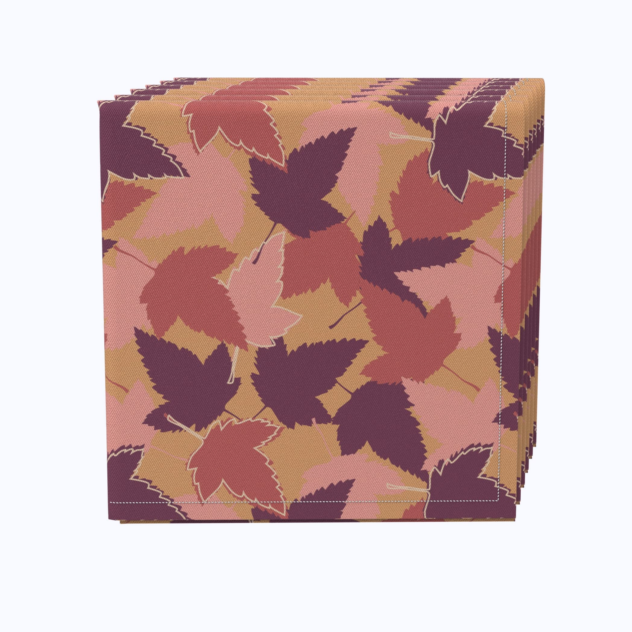Fabric Textile Products, Inc. Napkin Set of 4, 100% Cotton, 20x20, Fall Season Maple Leaves