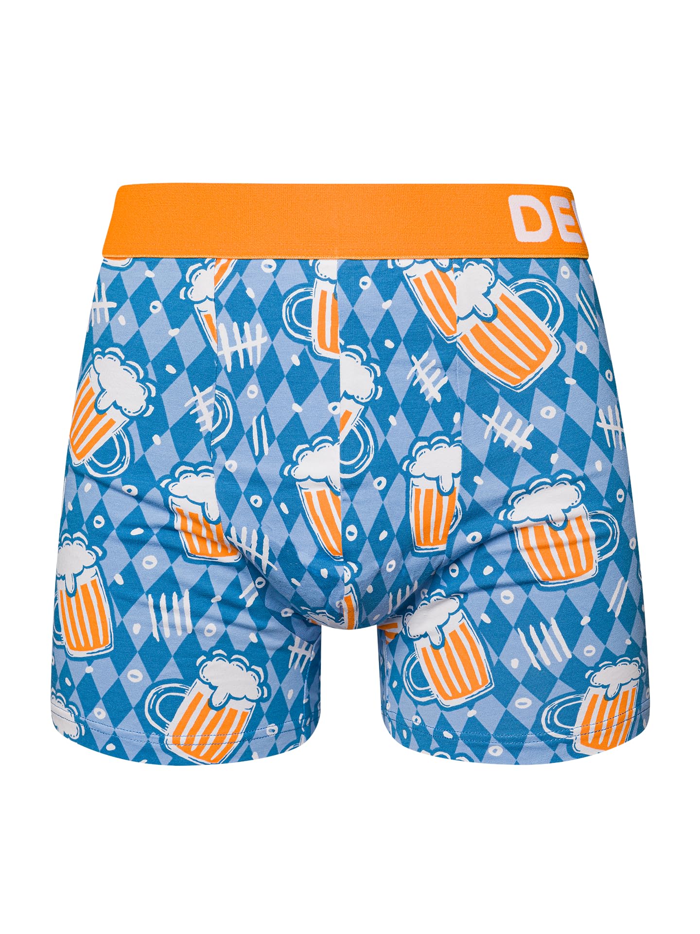 Dedoles Boxershorts Herren Unterwäsche Trunks Baumwolle lustige Designs Dinosaurier Hamster Spiele Maulwurf Geschenk, Farbe: Blau, Motiv: Bierzählung Unterhose, Gr. M