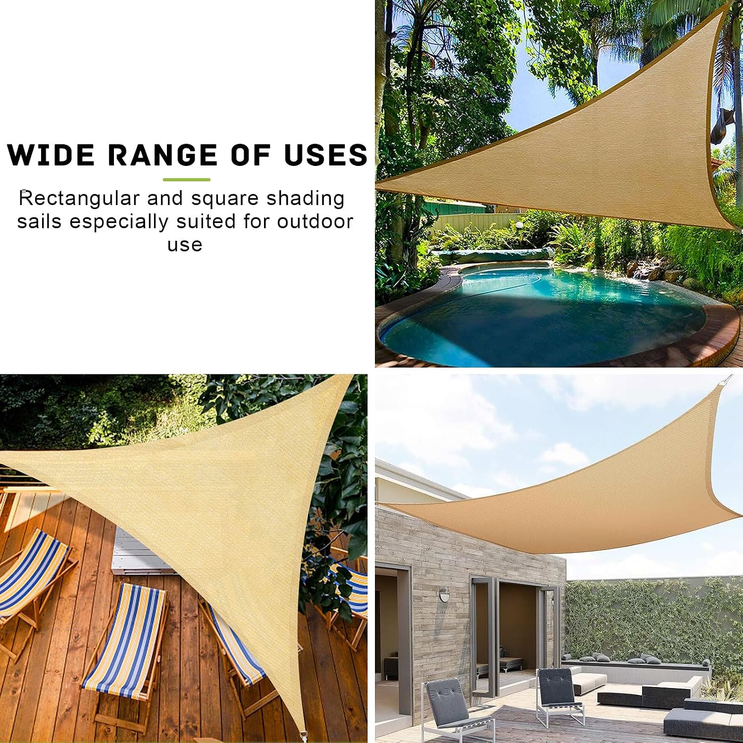 44Pcs Shade Sail Hardware Kit 6 Inch for Triangle Rectangle Square Sun Shade Sail Installation, 304 Stainless Steel Sunshades Canopy Mounting Accessories for Garden Patio Outdoor